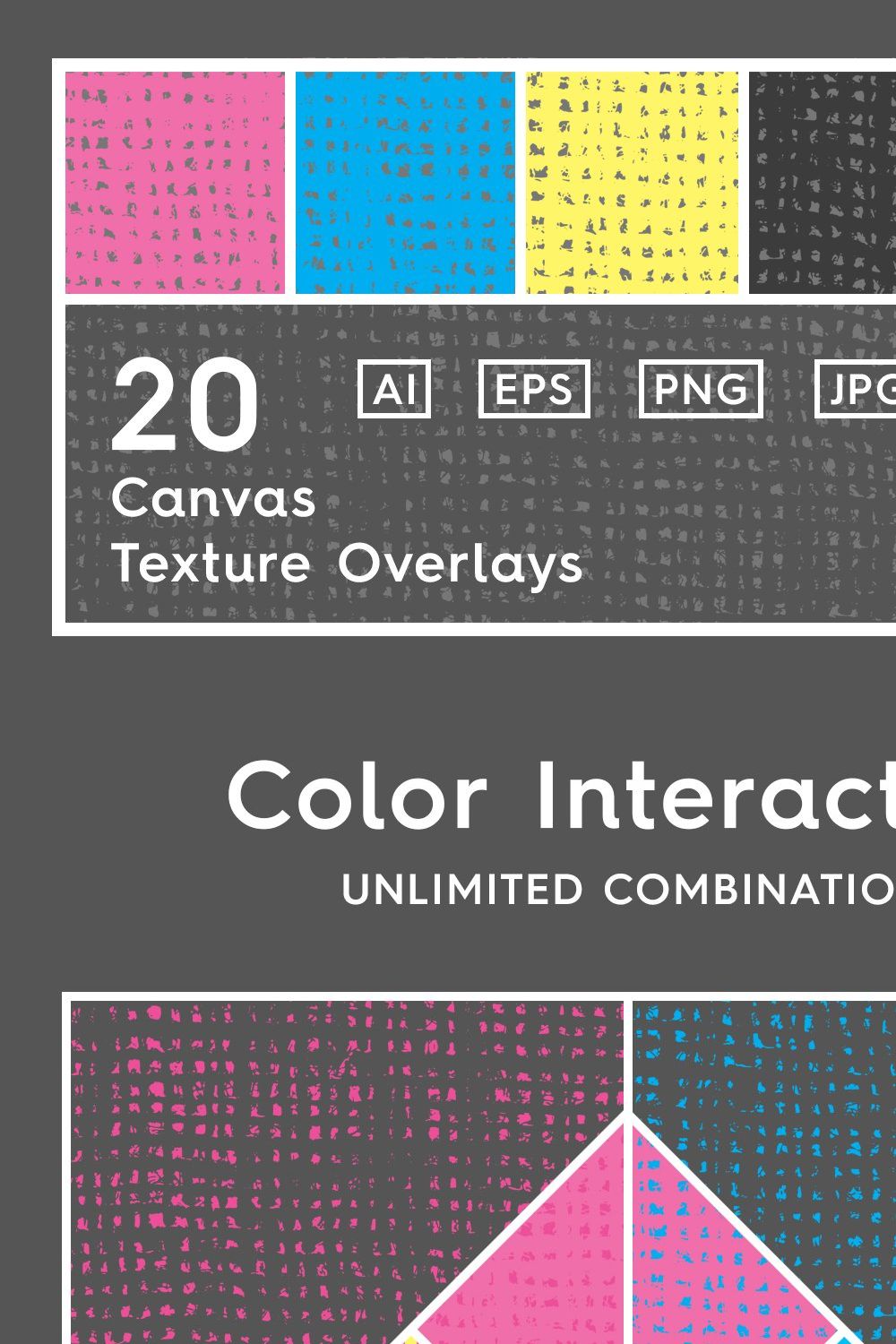 21 Canvas Texture Overlays pinterest preview image.