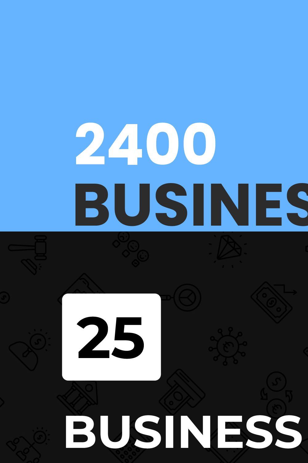 2400 Business Icons Mega Bundle pinterest preview image.