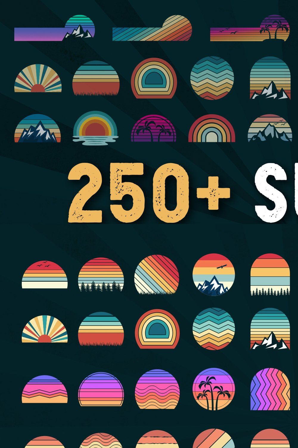 256 Sunset Print on Demand Bundle pinterest preview image.