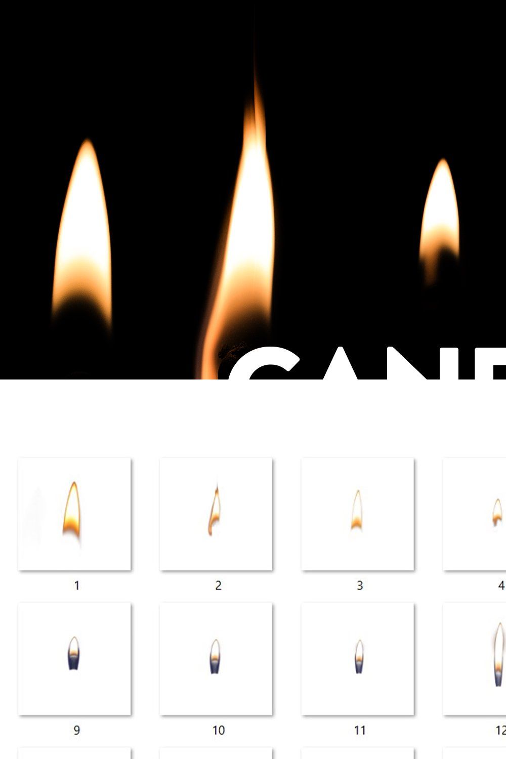 30 Candle Flames Overlays pinterest preview image.