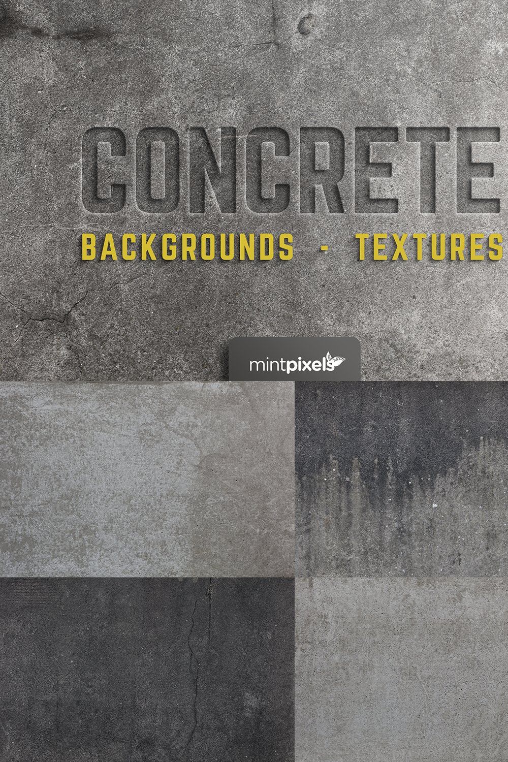 30 Concrete Textures / Backgrounds pinterest preview image.
