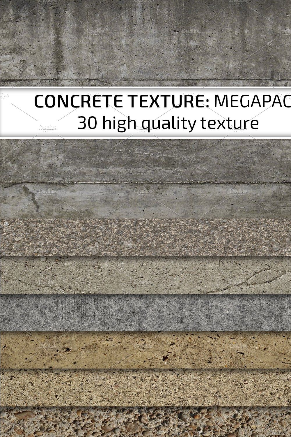 30 Concrete Textures Pack pinterest preview image.