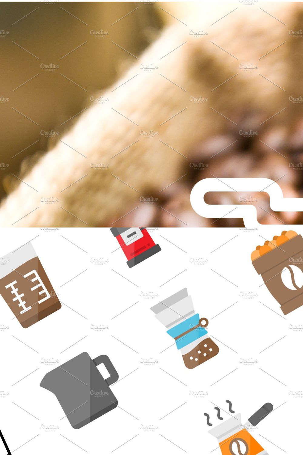36x3 Coffee icons pinterest preview image.