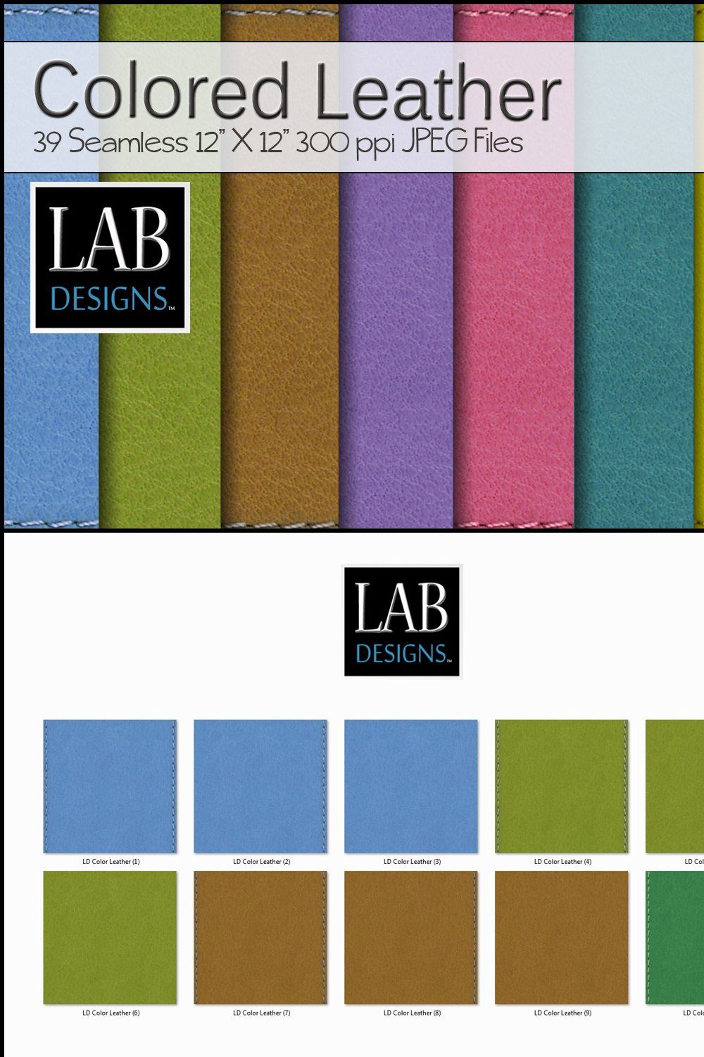 39 Bright Color Leather Textures pinterest preview image.