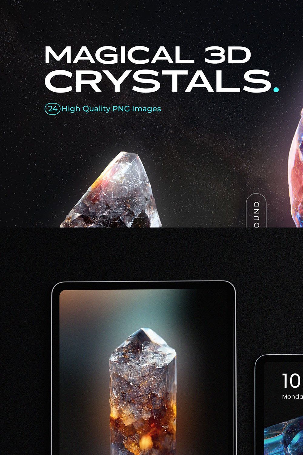 3D Gems & Crystals Collection pinterest preview image.