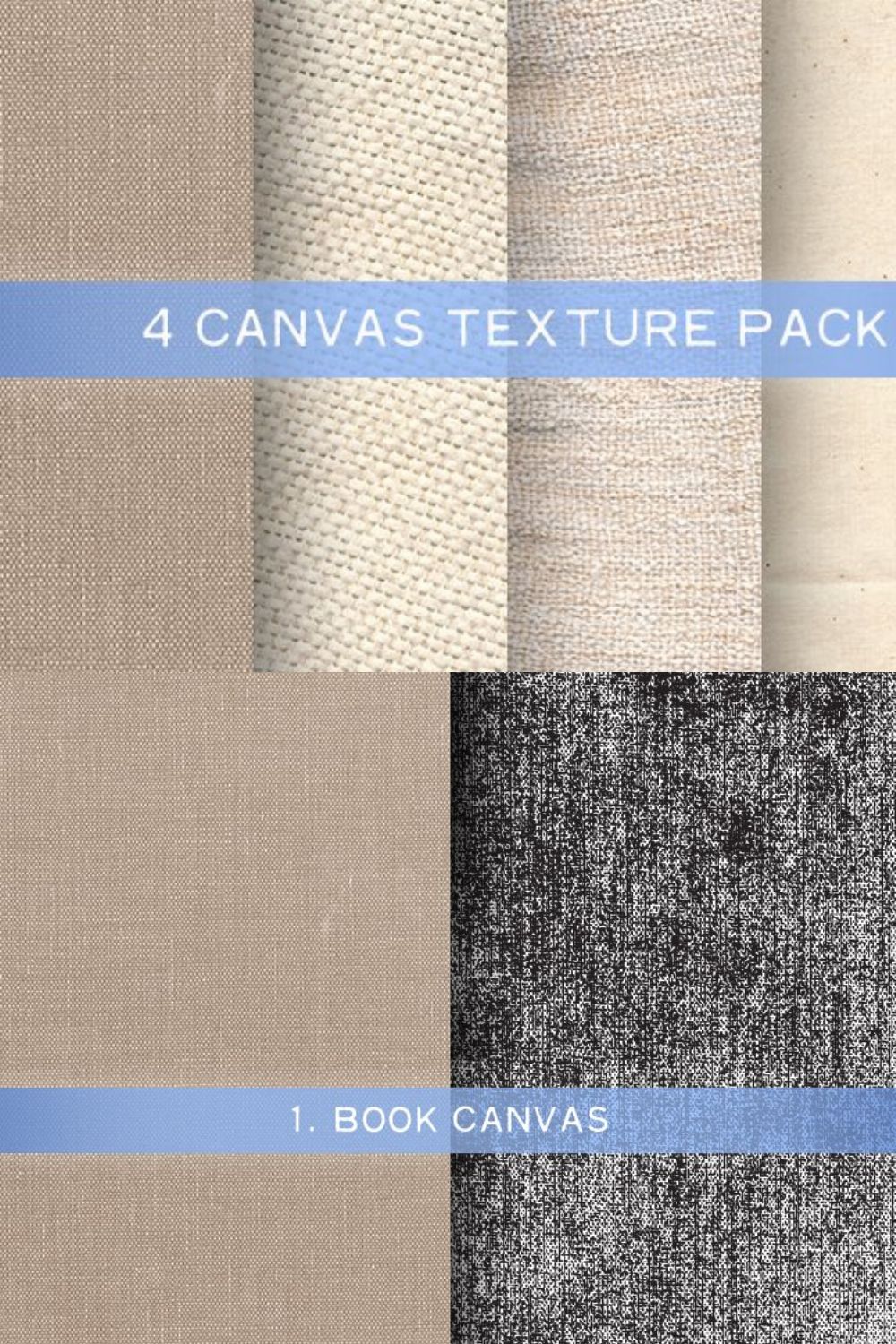 4 Canvas Texture Pack pinterest preview image.