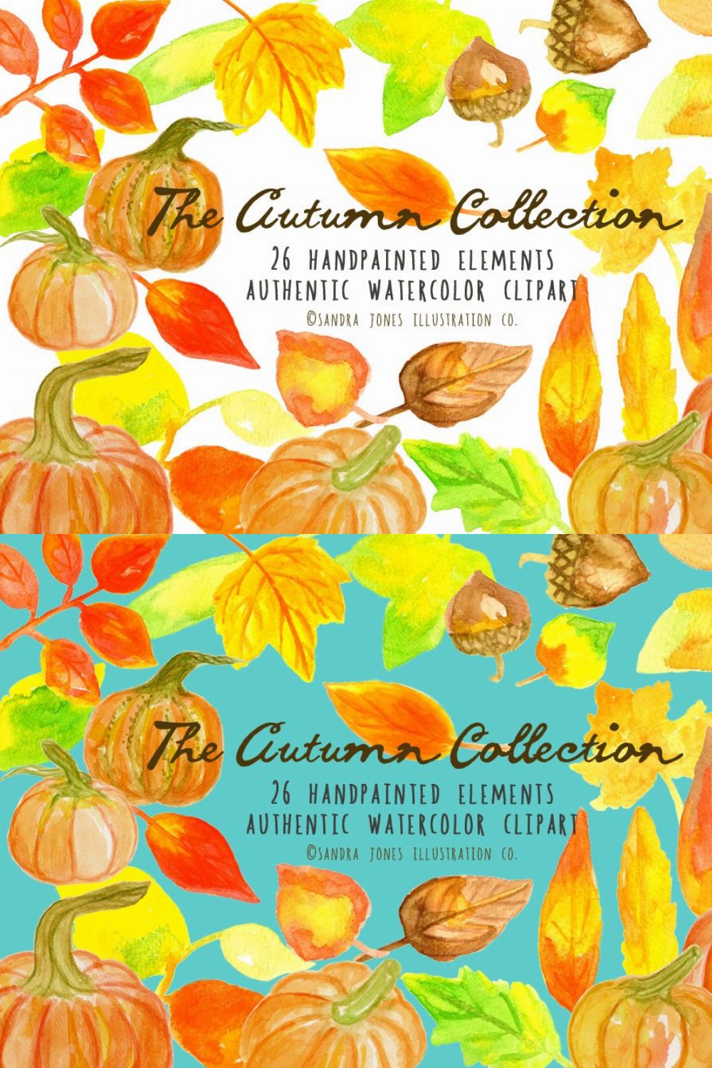 50% off! Autumn Watercolor Set pinterest preview image.