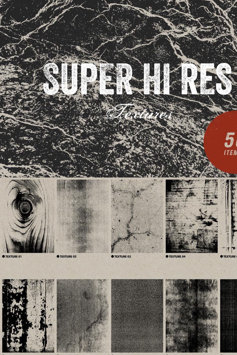 50 Super Hi Res Textures - A0 pinterest preview image.