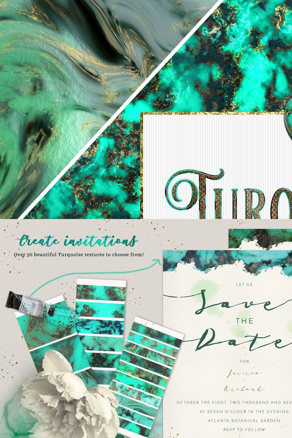 50 Turquoise  Textures pinterest preview image.