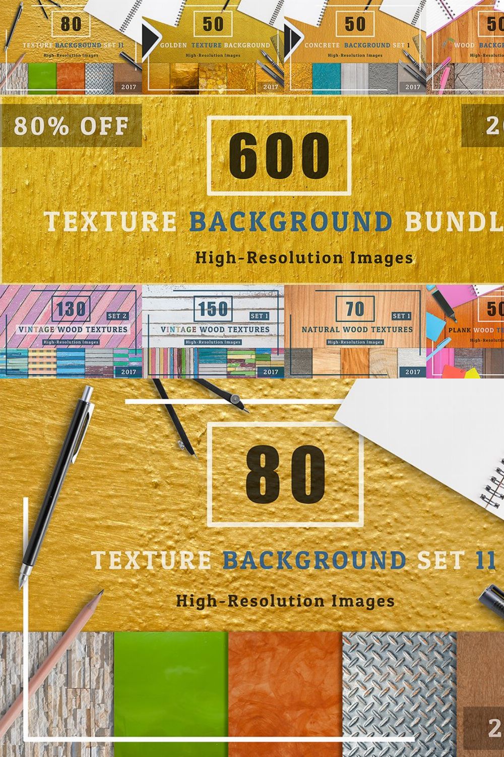 600 TEXTURE BACKGROUND BUNDLE pinterest preview image.