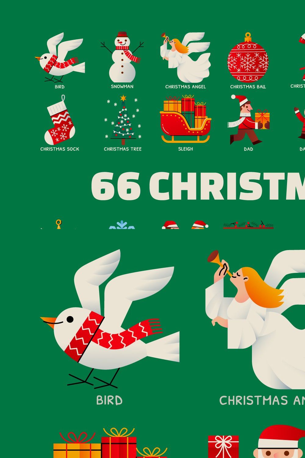 66 Christmas Design Elements pinterest preview image.