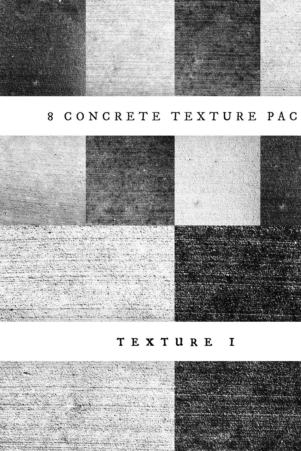 8 Concrete Texture Pack pinterest preview image.