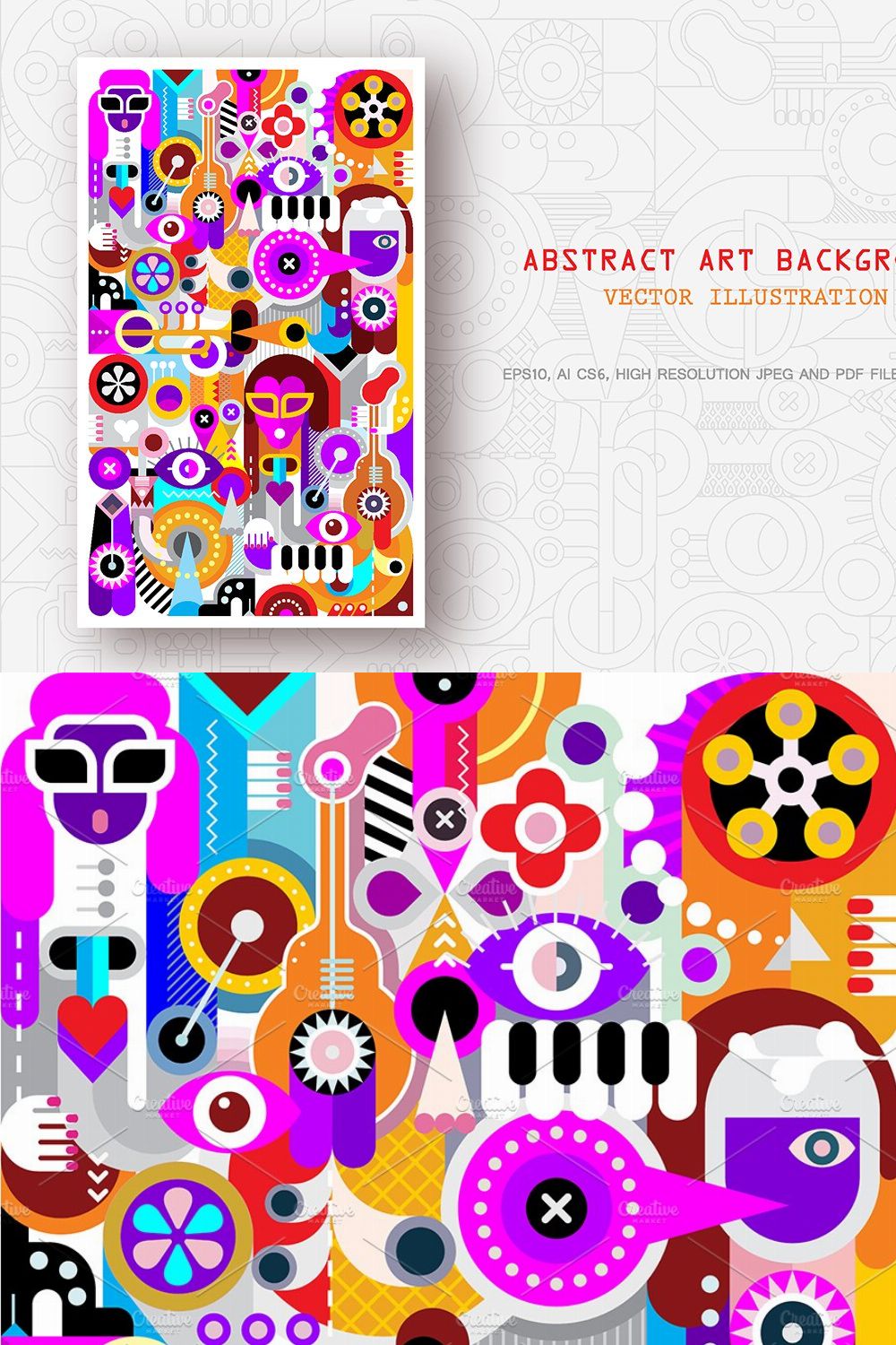 Abstract art vector background pinterest preview image.