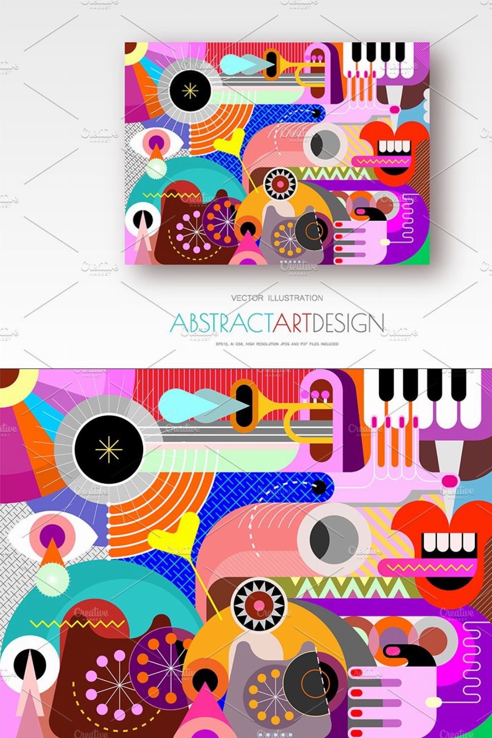 Abstract Art vector design pinterest preview image.