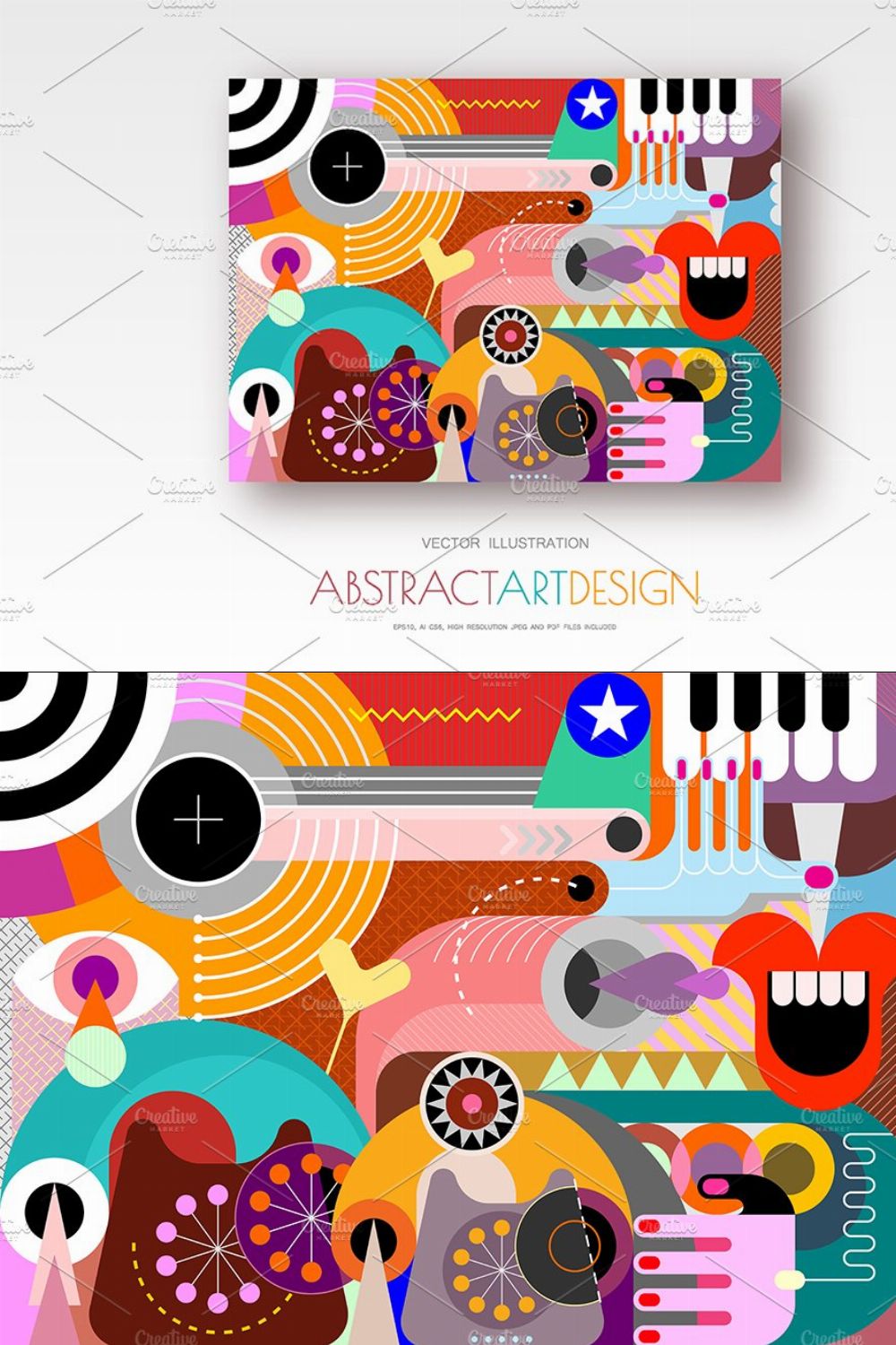 Abstract Art vector illustration pinterest preview image.
