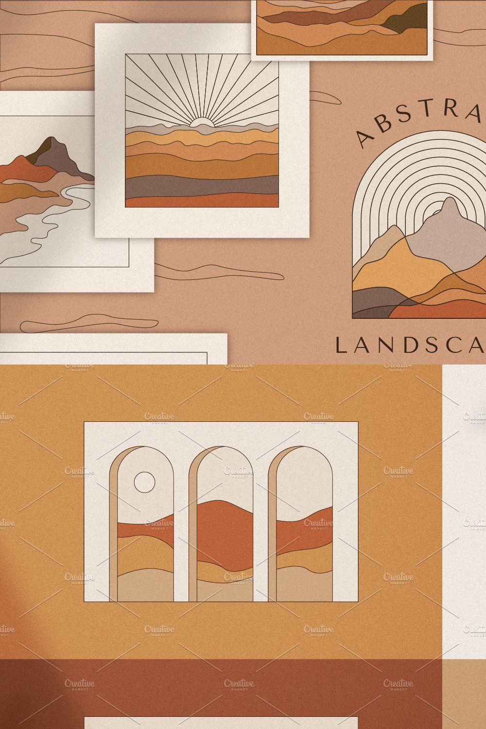 Abstract Boho Landscapes pinterest preview image.