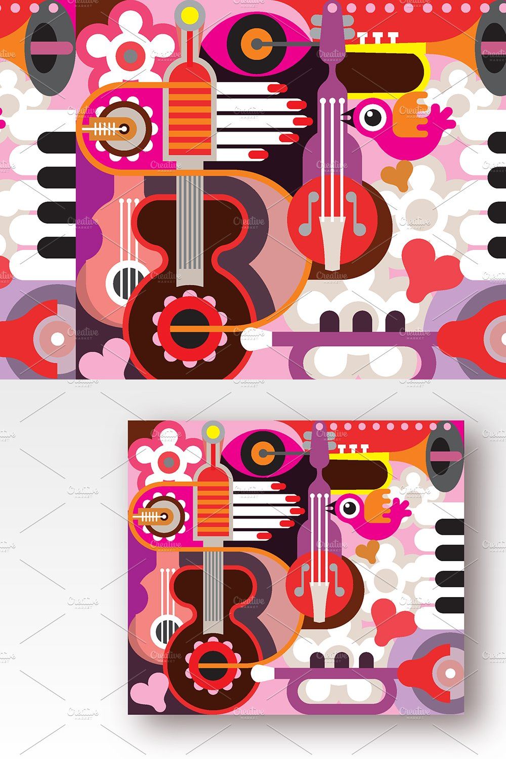 Abstract Musical Background pinterest preview image.