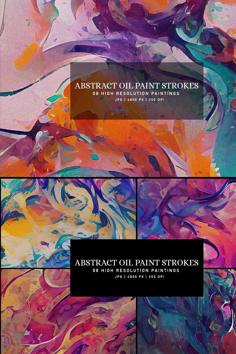 Abstract Oil Paint Strokes pinterest preview image.