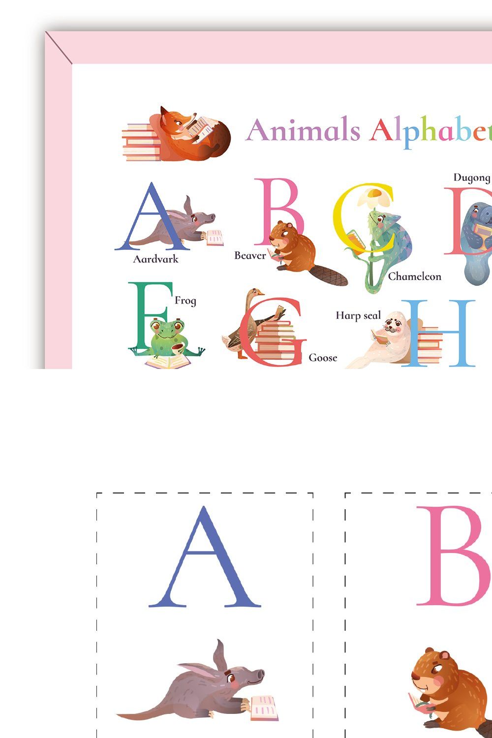 Animal alphabet, posters, stickers pinterest preview image.