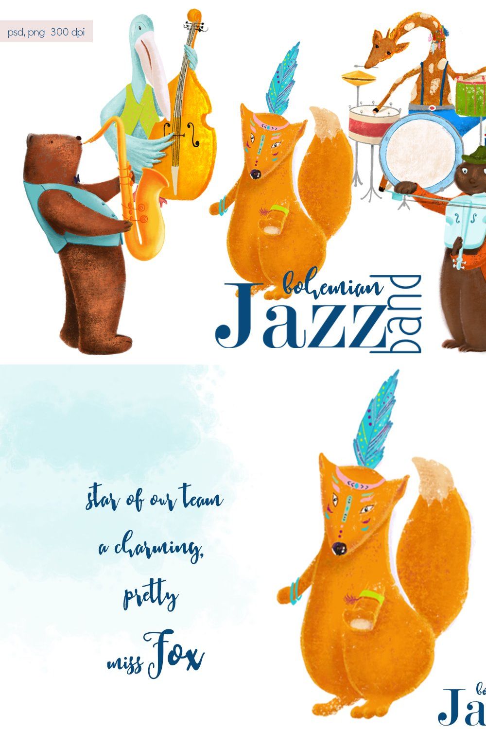 Animals jazz band. pinterest preview image.