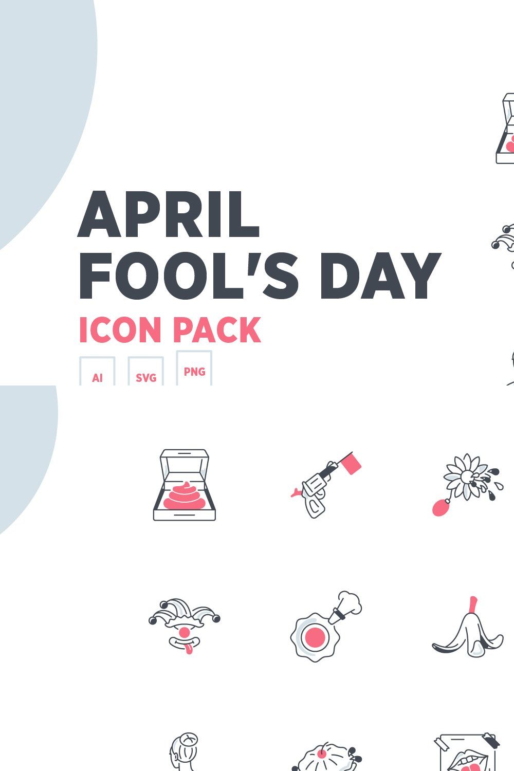 April Fool's Day Icons pinterest preview image.