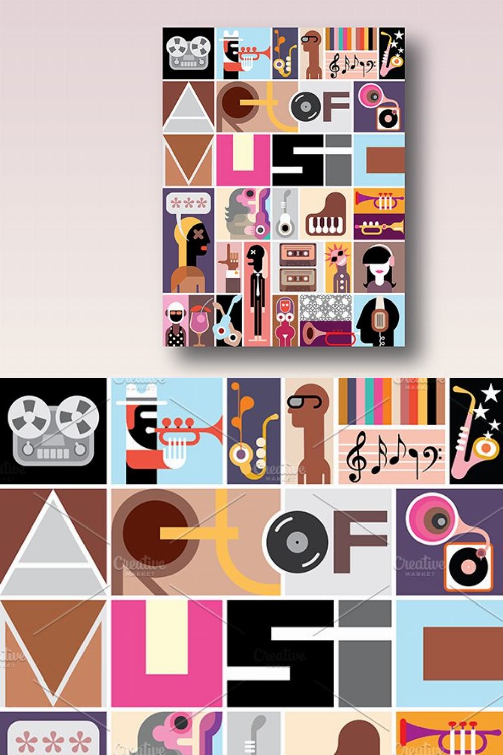 Art of Music Poster pinterest preview image.