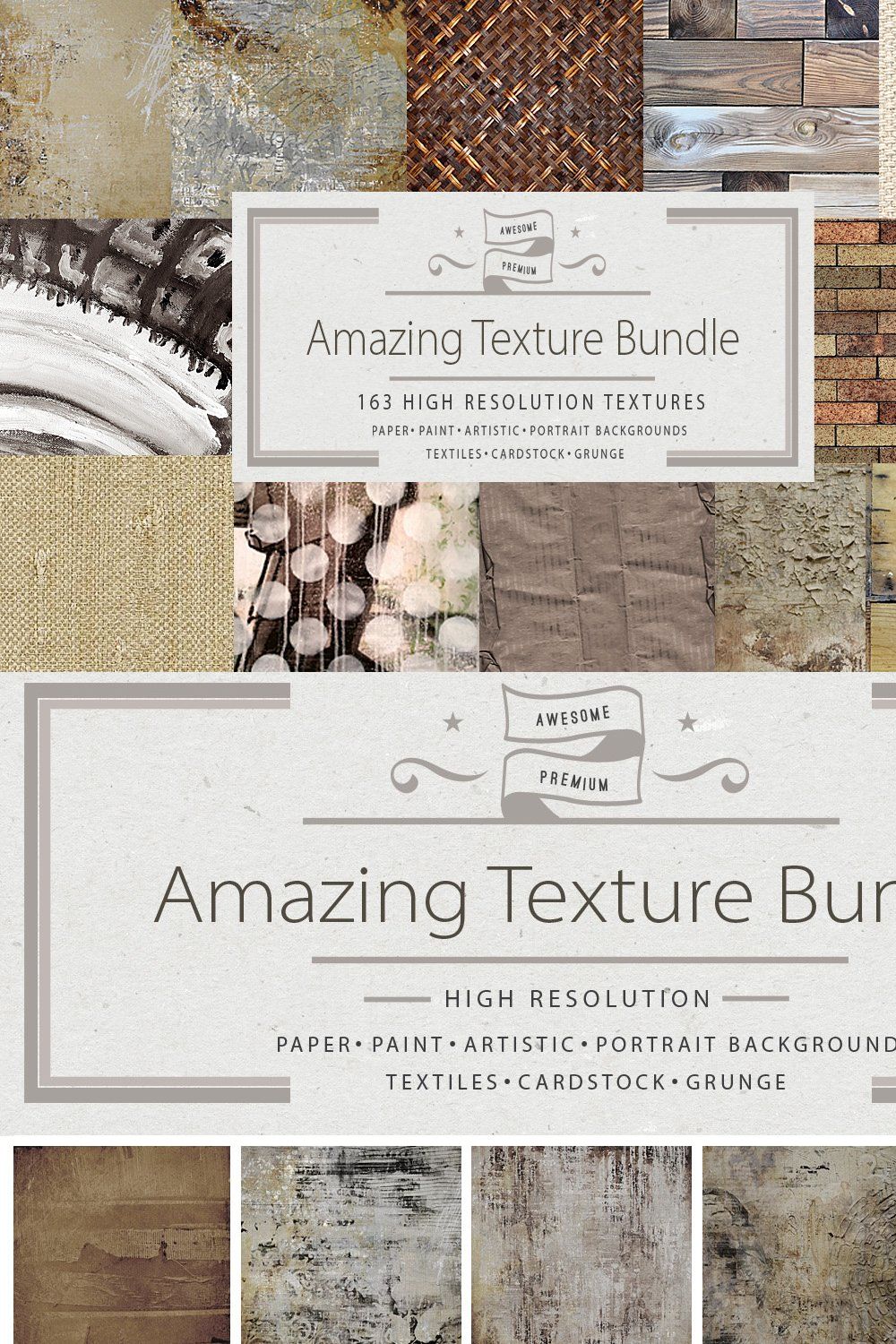 Artist Textures & Backgrounds Bundle pinterest preview image.