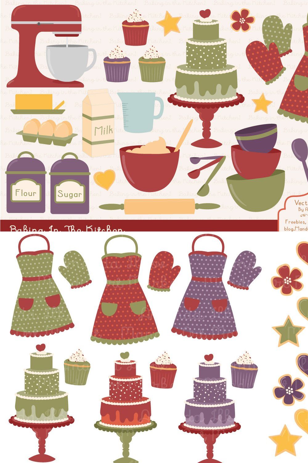 Autumn Baking Clipart & Vectors pinterest preview image.