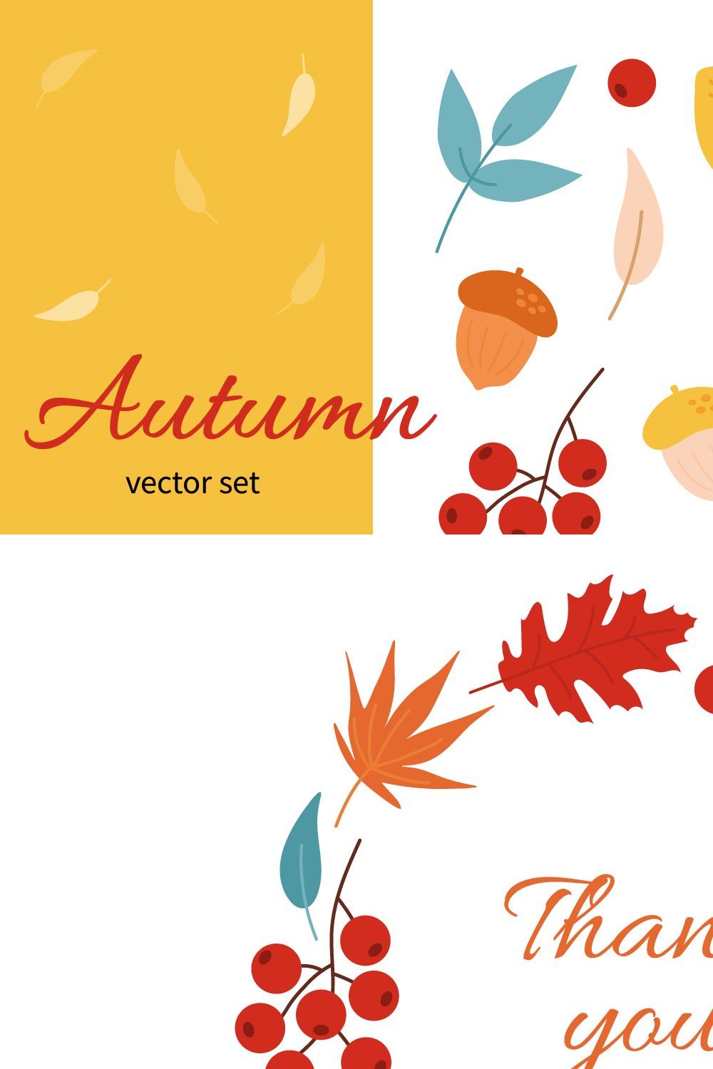 Autumn collection. Fall Leaves PNG pinterest preview image.