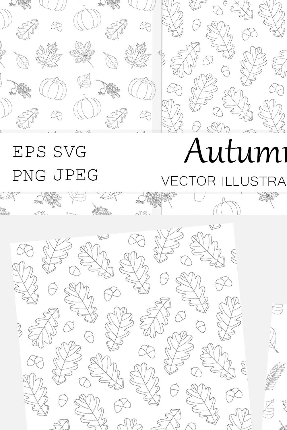 Autumn graphics pattern. Leaves SVG pinterest preview image.
