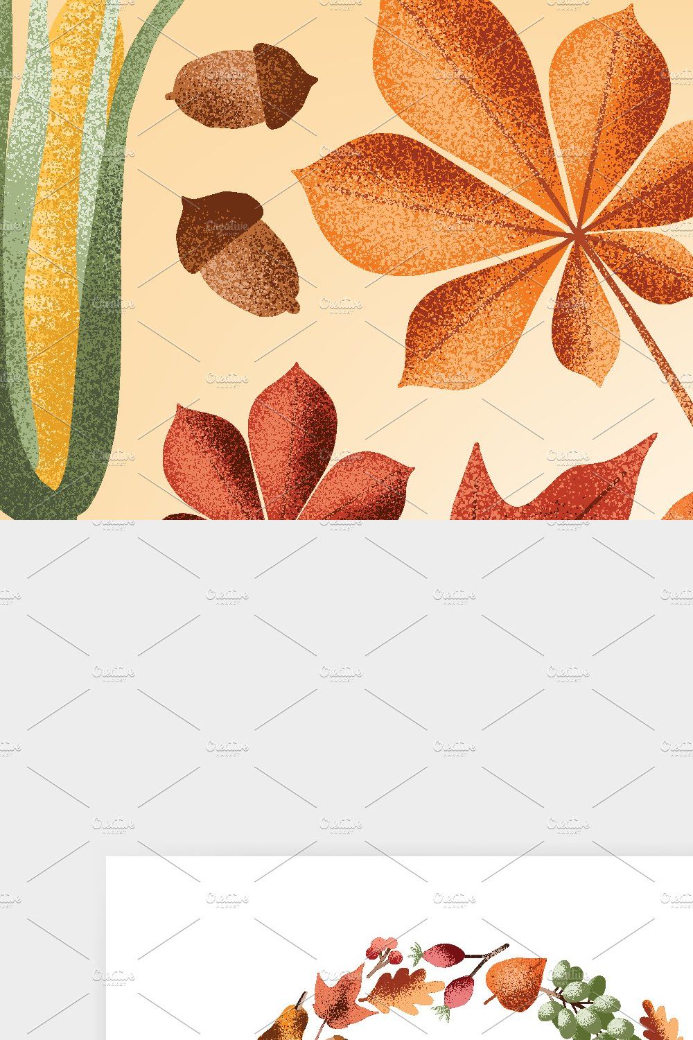 Autumn harvest textured elements pinterest preview image.