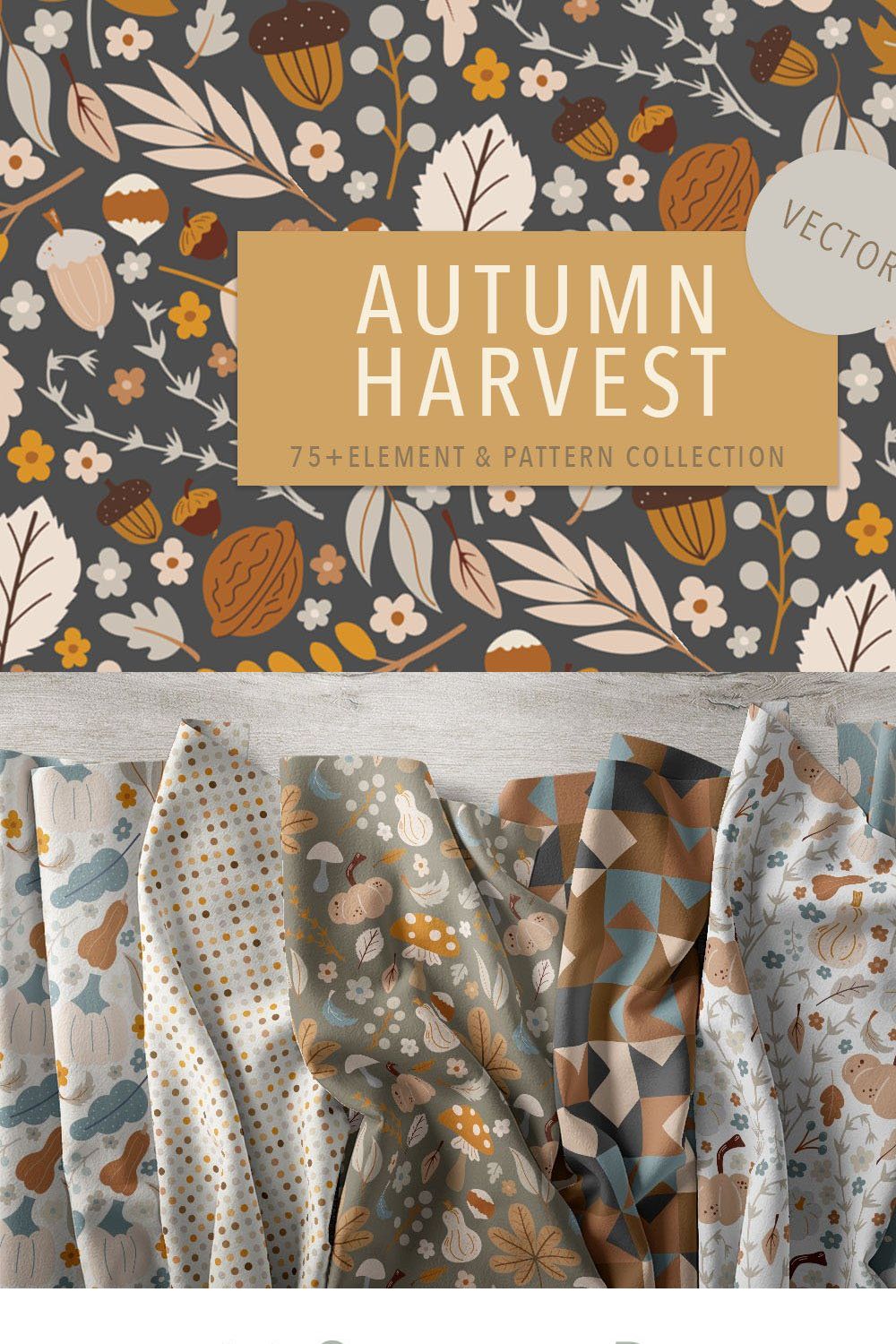 Autumn Harvest Vector Collection pinterest preview image.