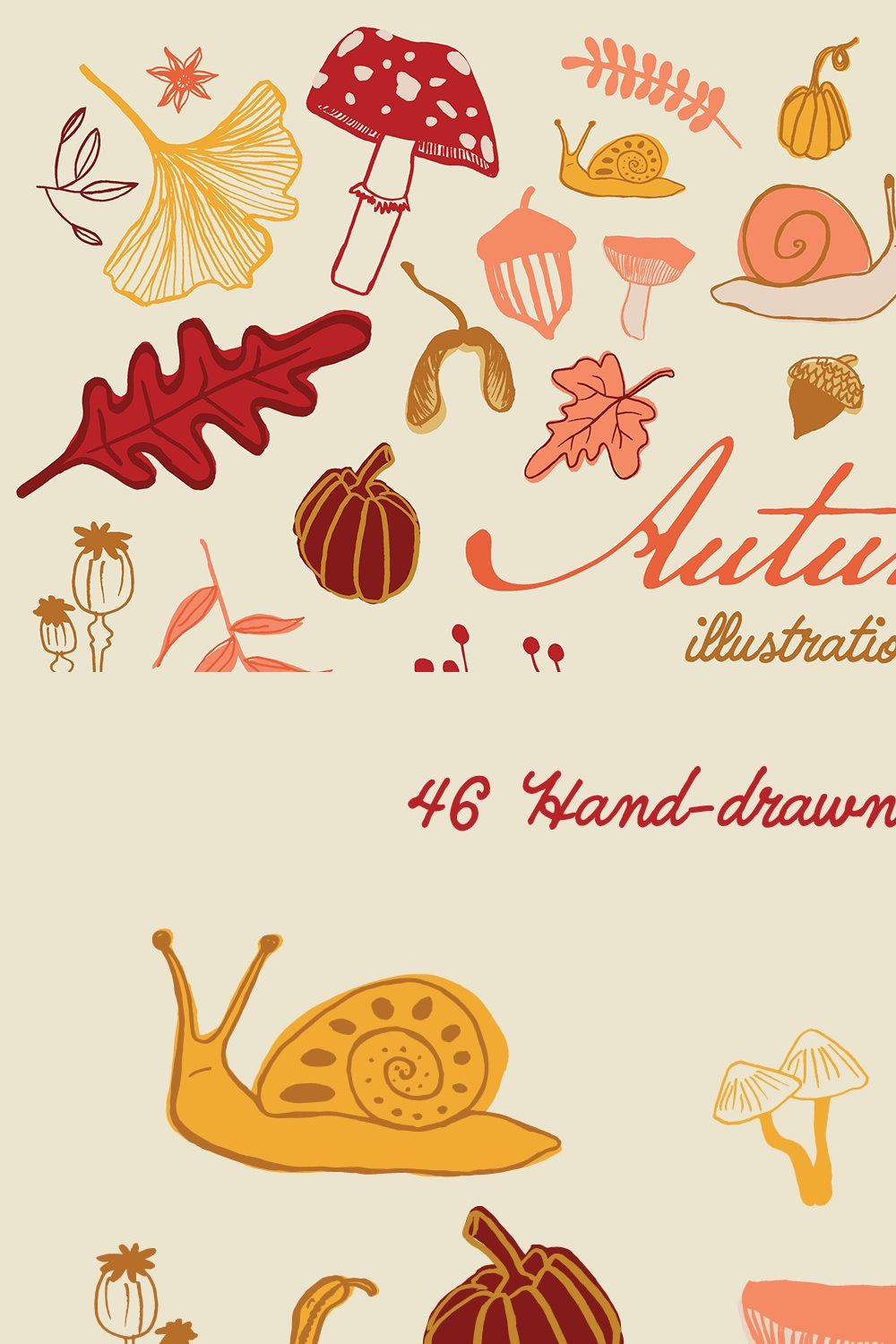 Autumn: illustration bundle pinterest preview image.