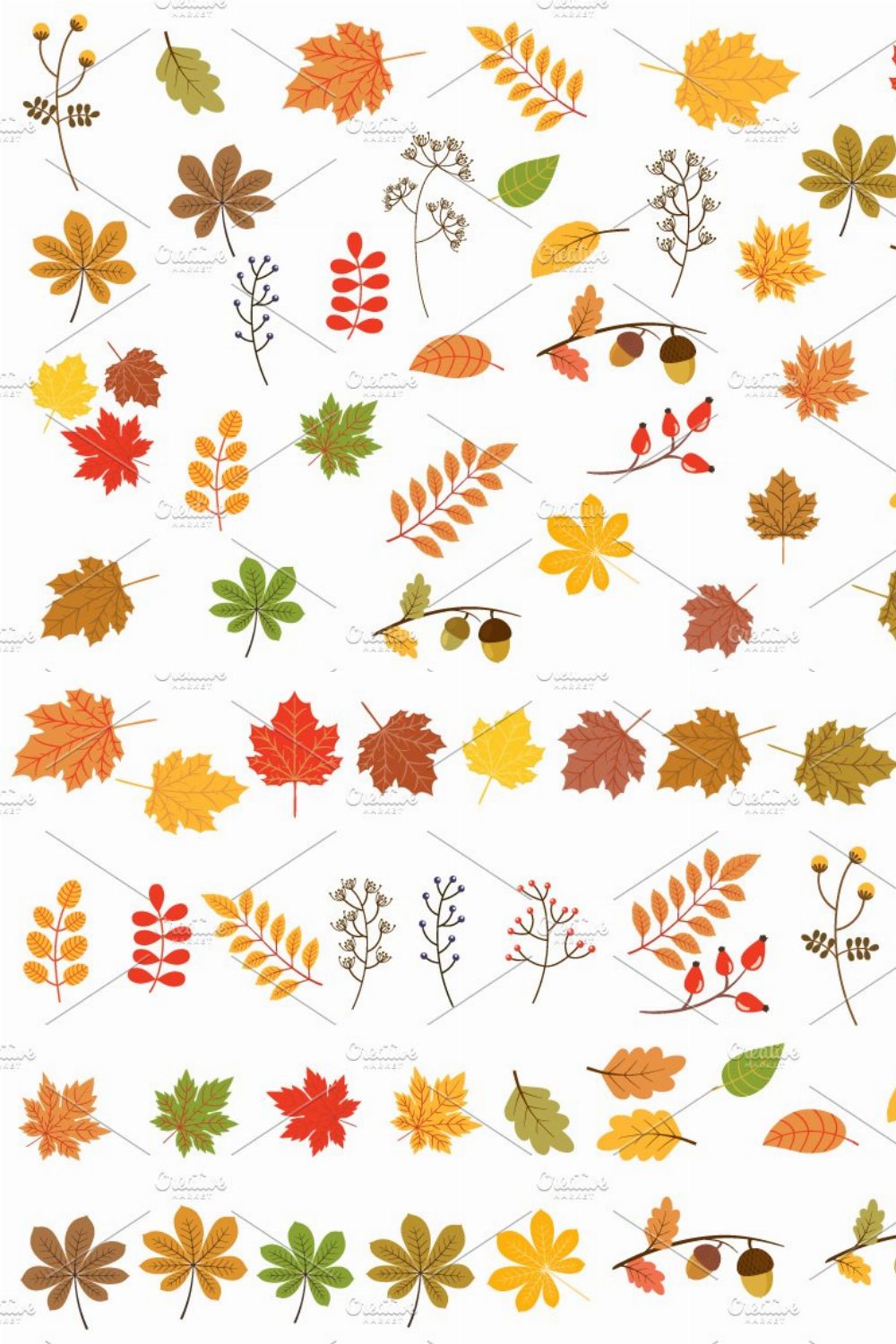 Autumn leaves clipart set pinterest preview image.