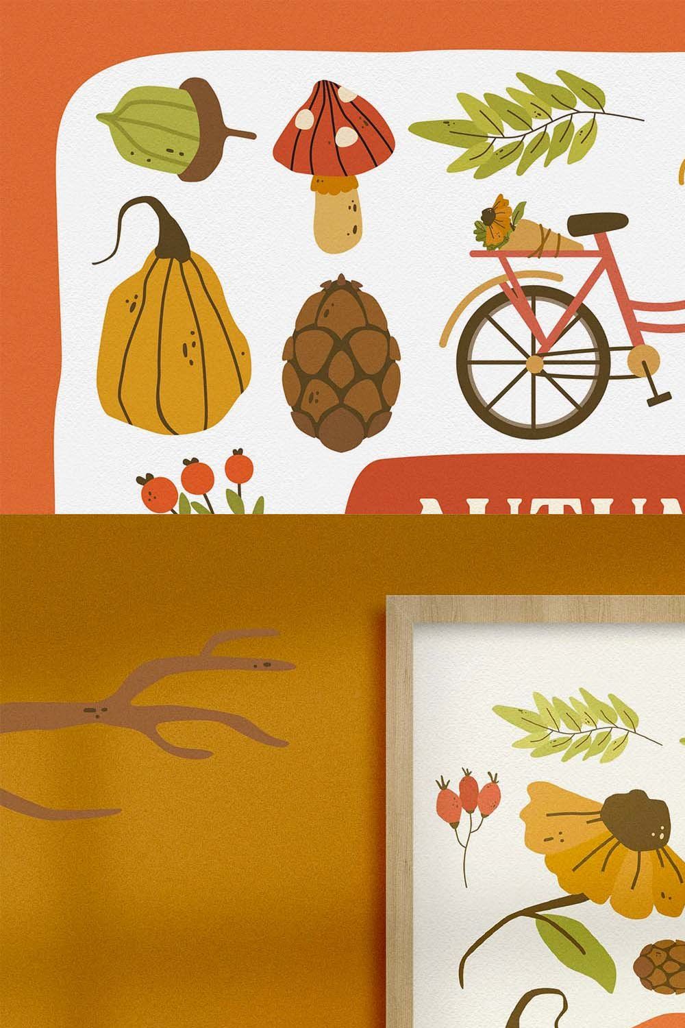 Autumn Season Vector Clipart Pack pinterest preview image.