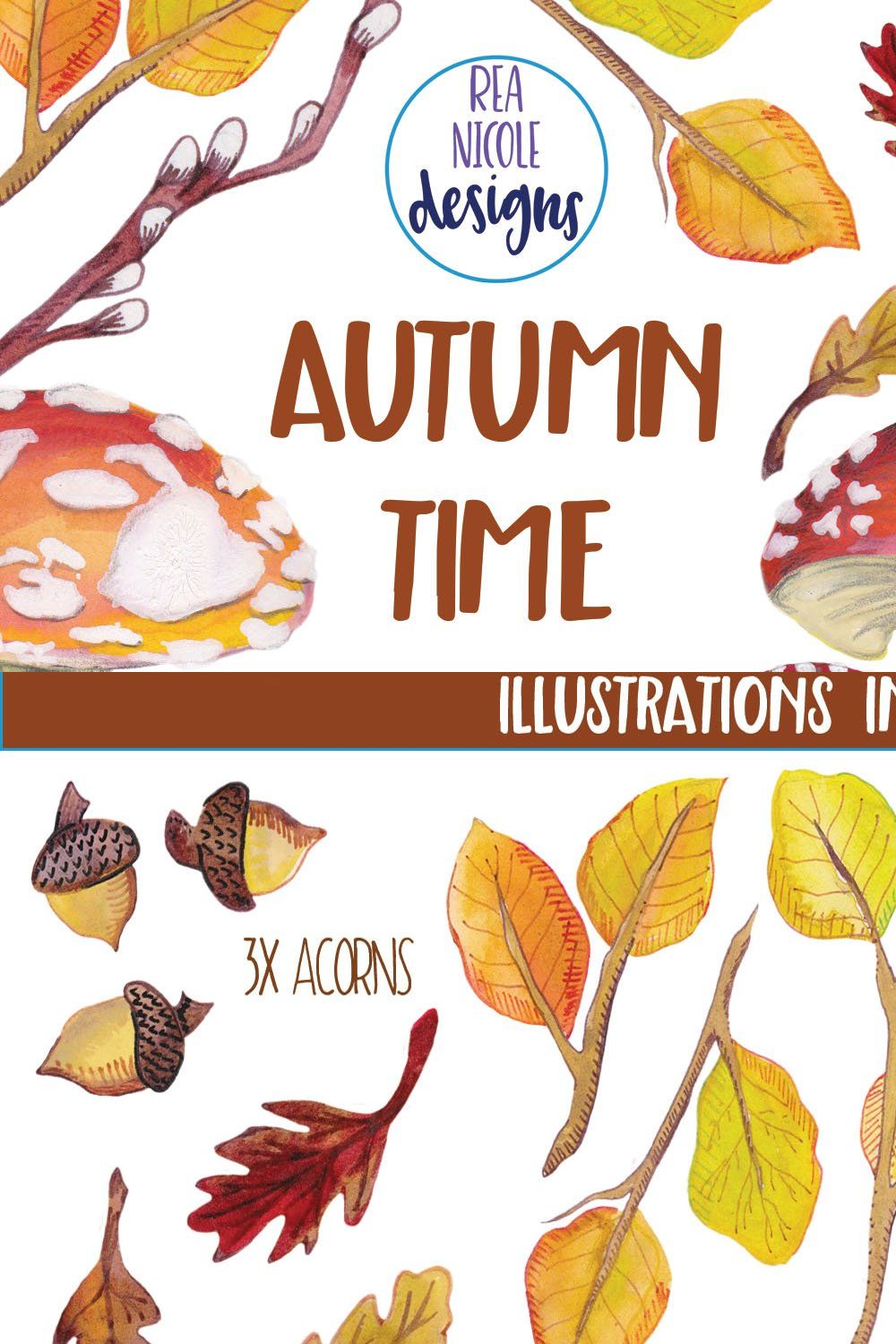Autumn Time Clip art pinterest preview image.