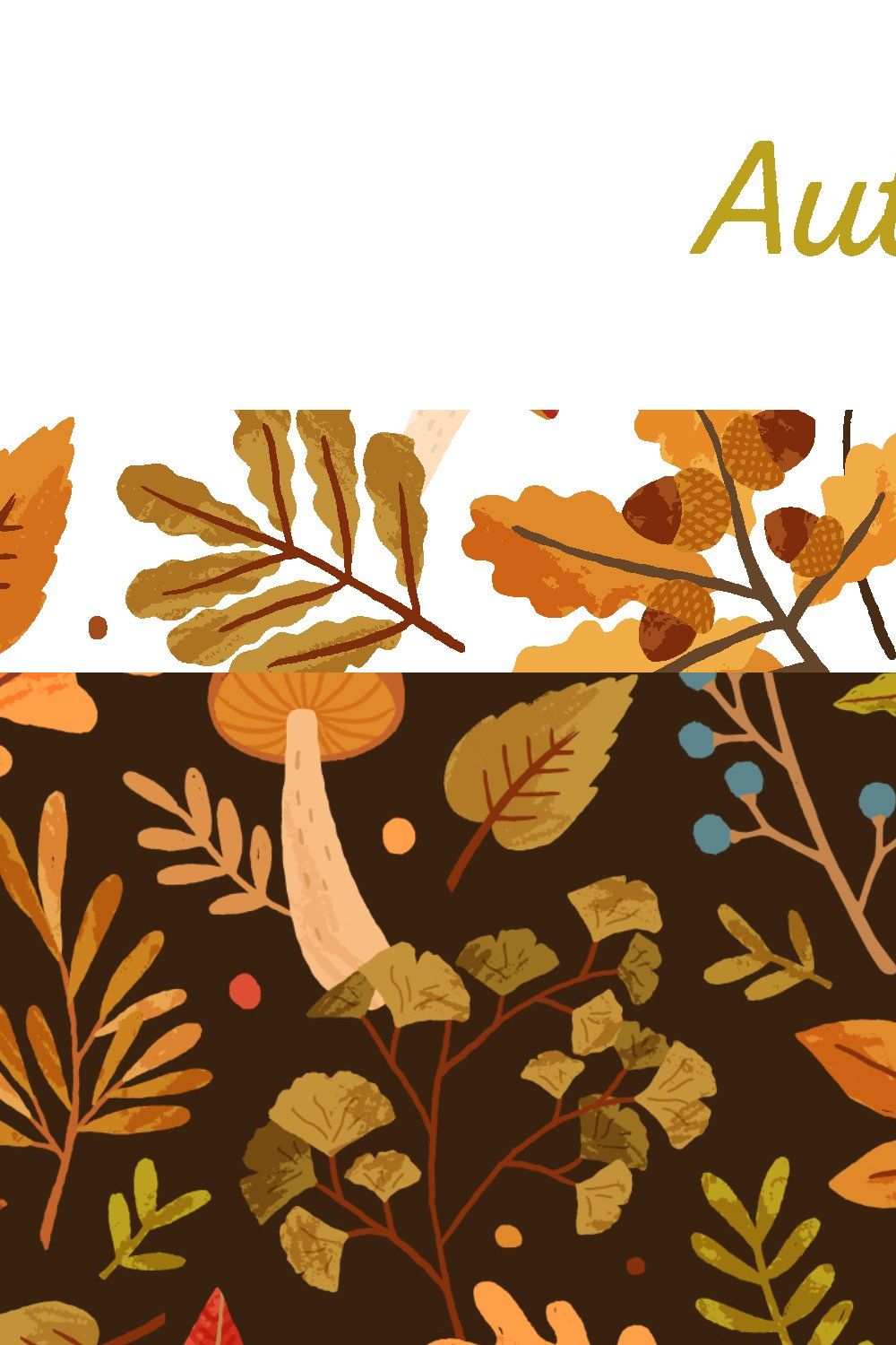 Autumn time seamless patterns pinterest preview image.