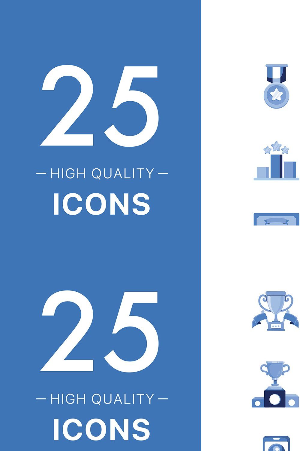 Award Badge Icon Set pinterest preview image.