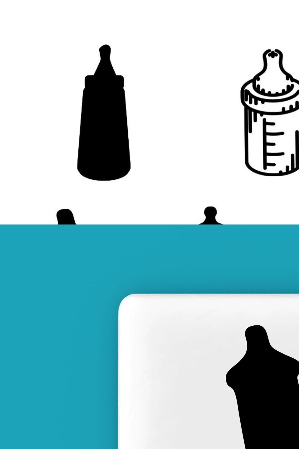 Baby Bottle Silhouette pinterest preview image.
