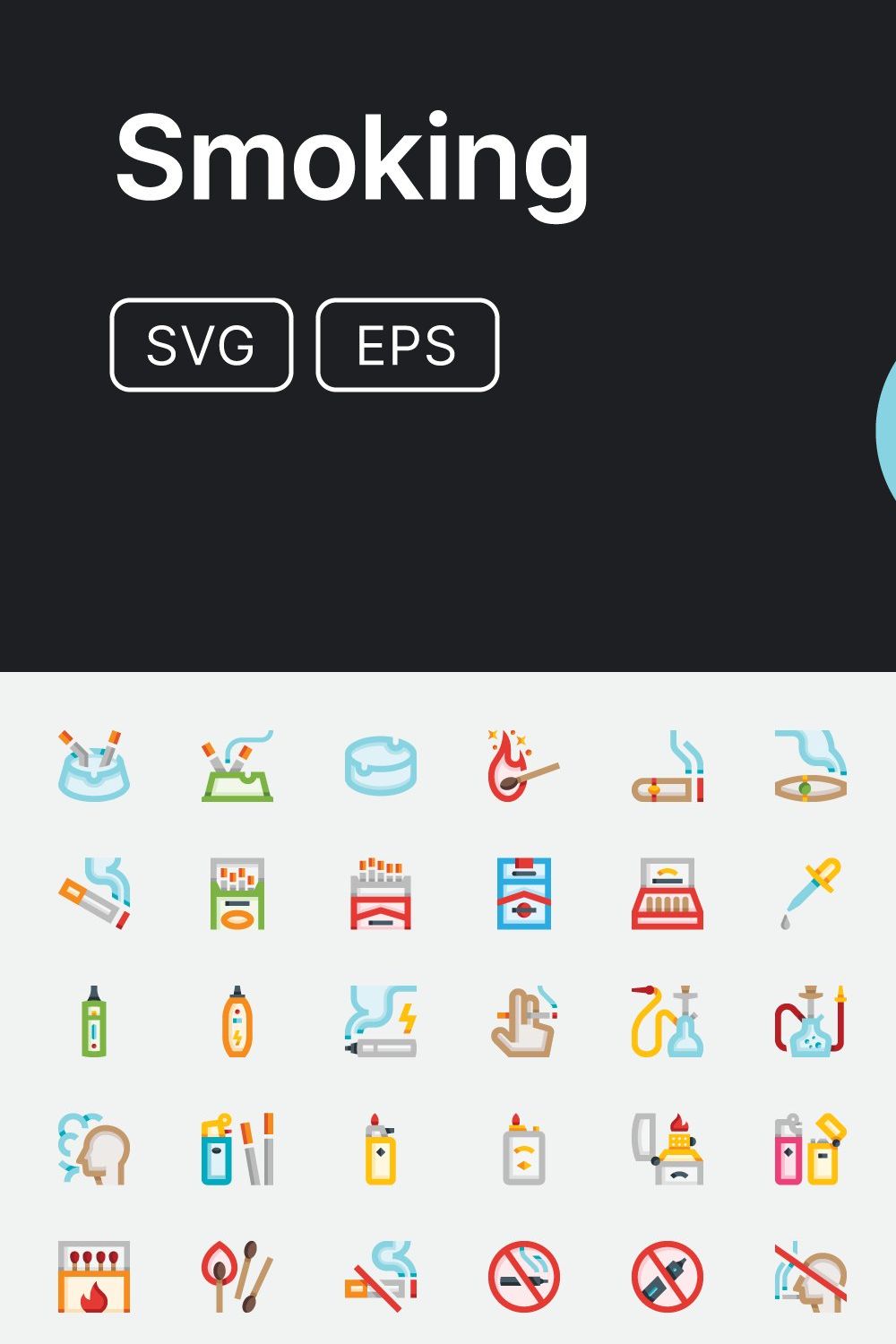 Basicons / Smoking Icons pinterest preview image.