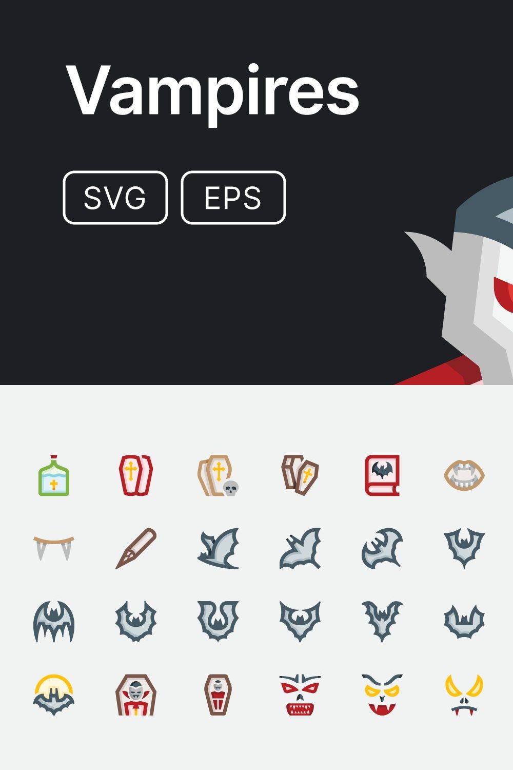 Basicons / Vampires Icons pinterest preview image.