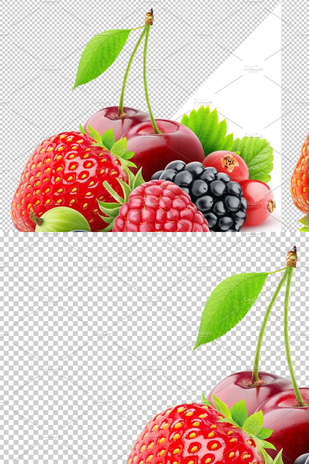 Berries in a pile pinterest preview image.