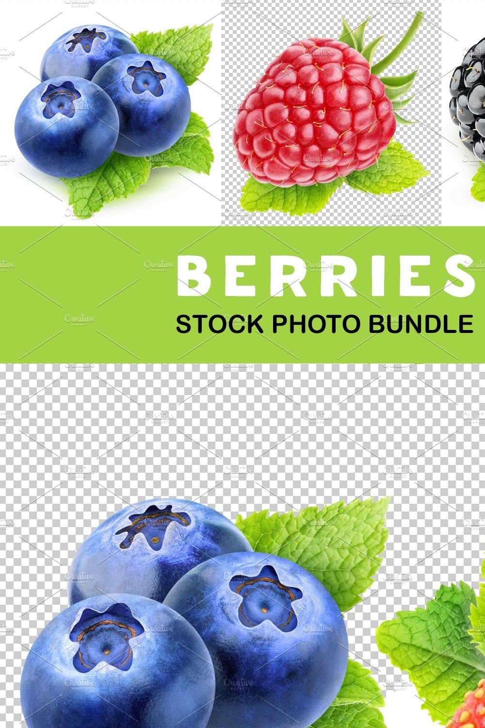 Berries with mint leaf pinterest preview image.