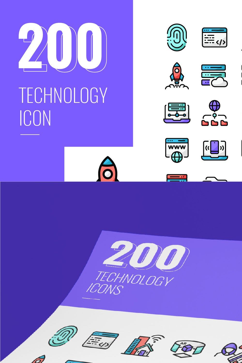 Big Pack Of Line Icon Technology pinterest preview image.