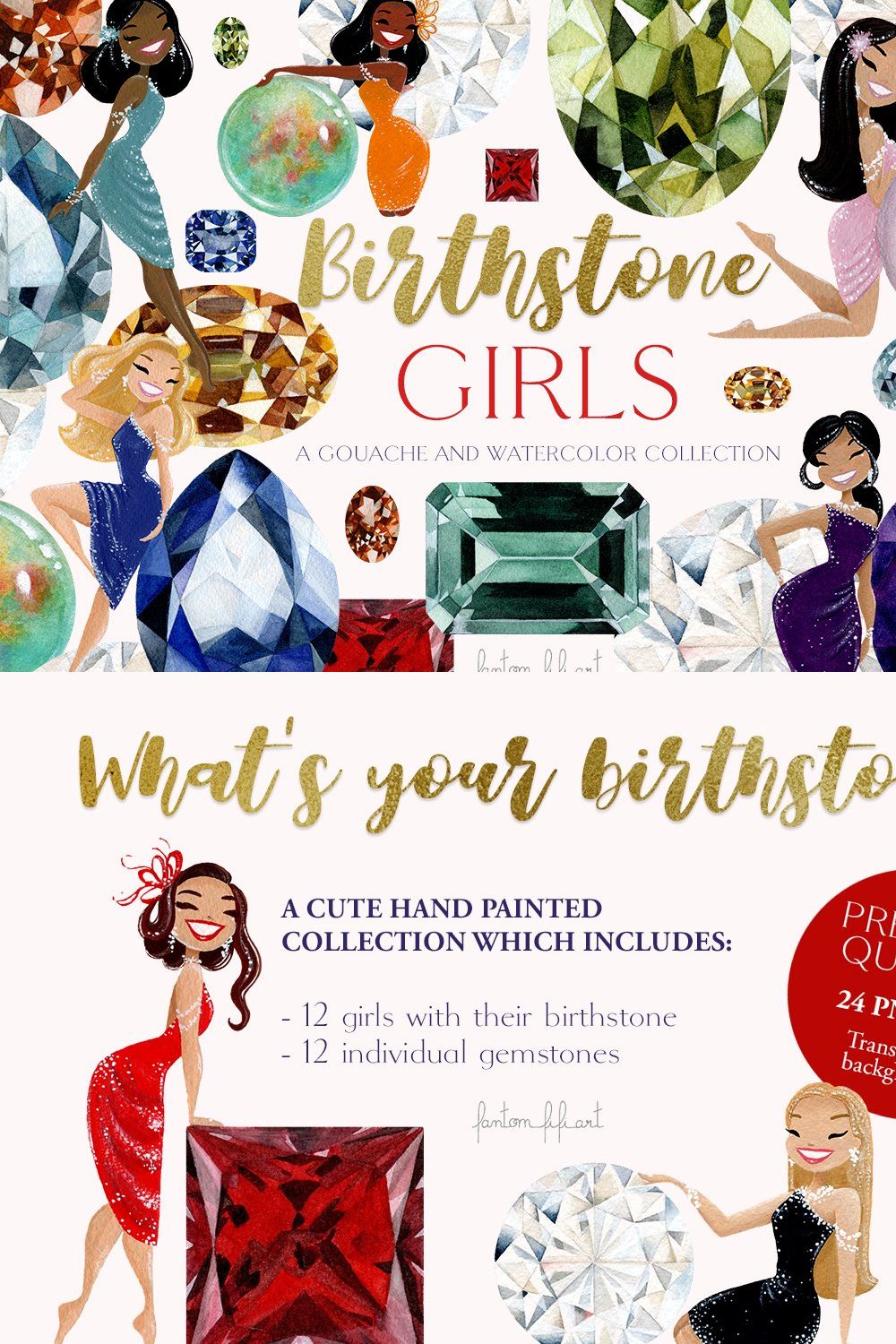 Birthstone Girls pinterest preview image.