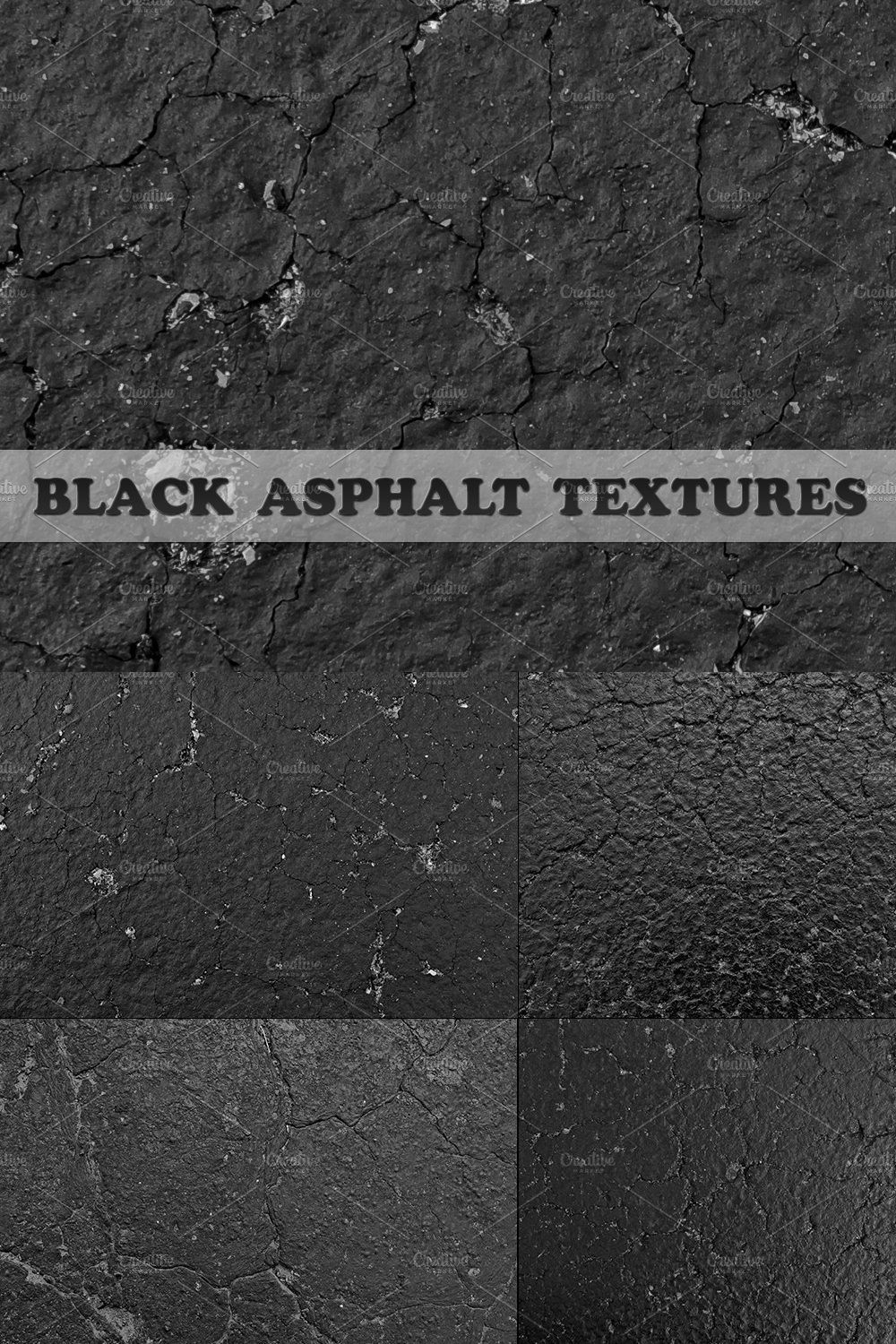 Black Asphalt Textures pinterest preview image.