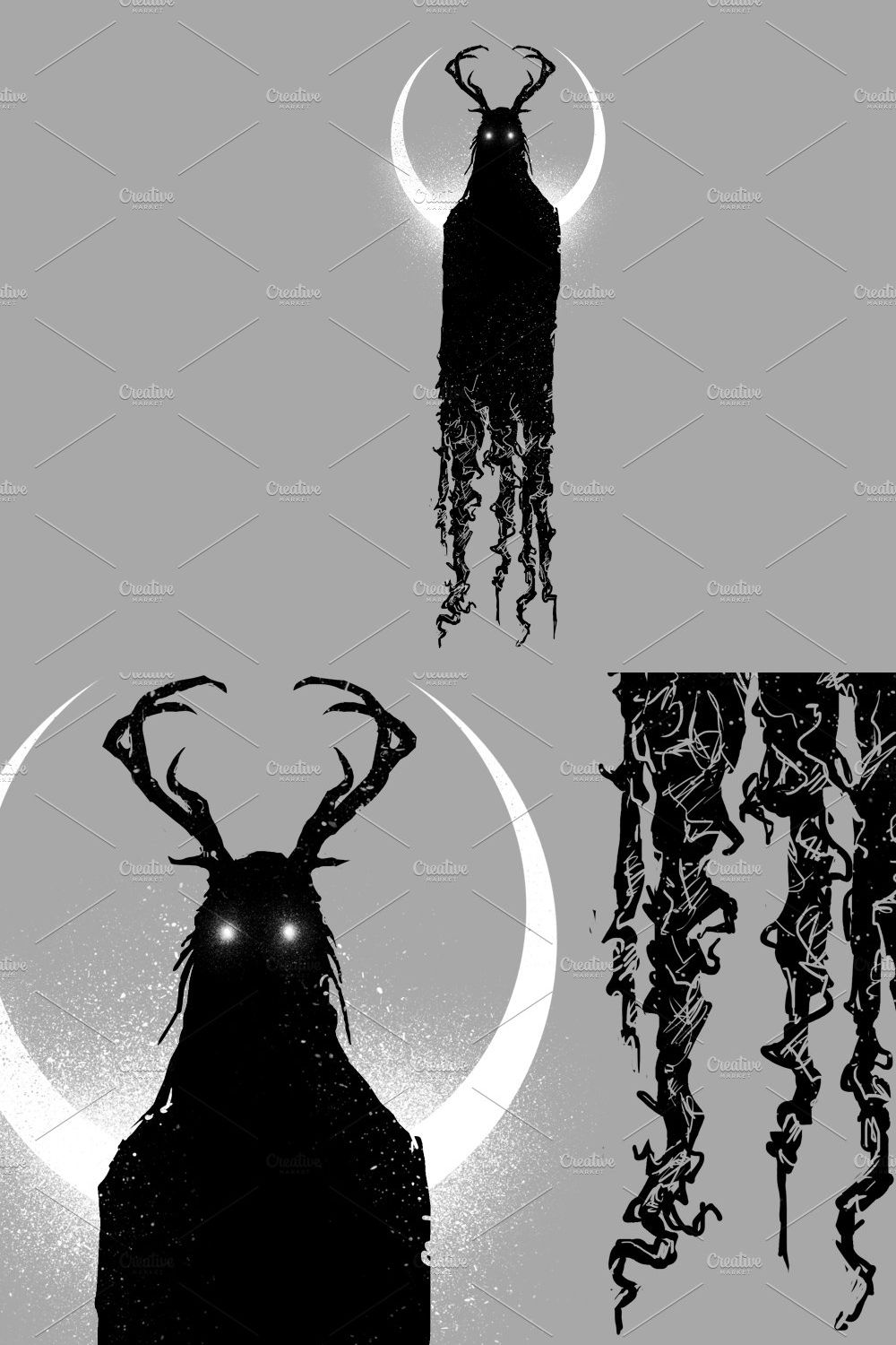 Black Satan Mystery | Merch design pinterest preview image.