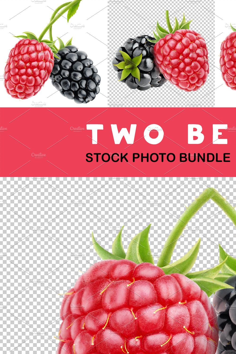 Blackberry and raspberry pinterest preview image.