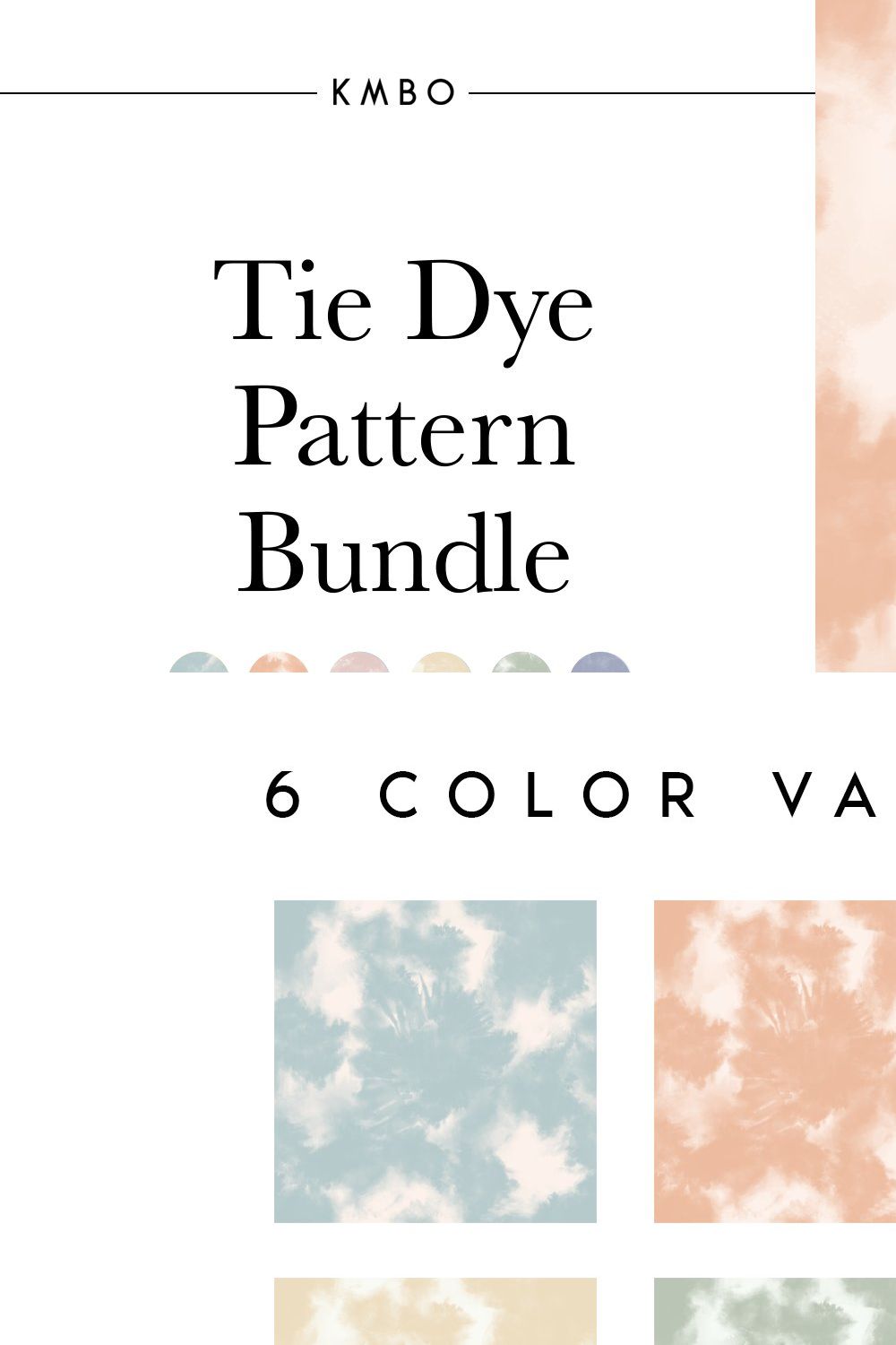Bohemian Tie Dye Pattern Bundle pinterest preview image.