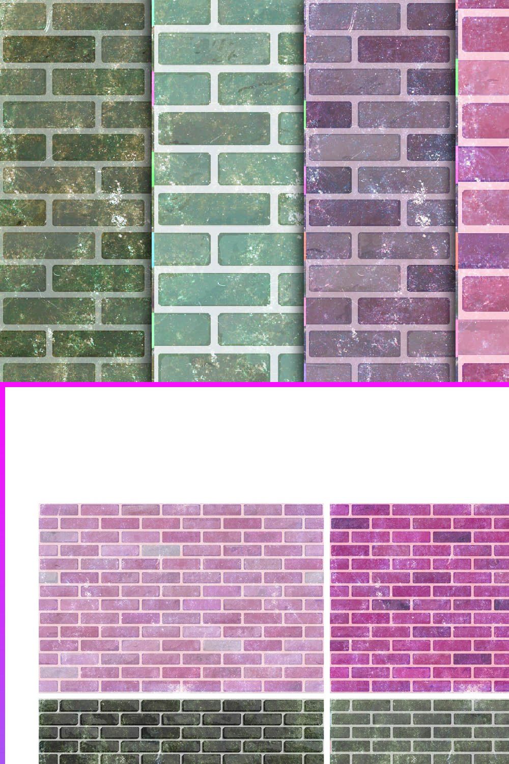 Brick Wall Digital Paper pinterest preview image.